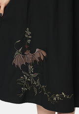 Orena Bat Embroidered Midaxi Skirt