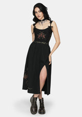 Orena Bat Embroidered Midaxi Skirt