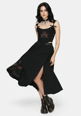 Orena Bat Embroidered Midaxi Skirt