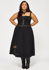Orena Bat Embroidered Midaxi Skirt