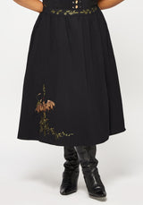 Orena Bat Embroidered Midaxi Skirt