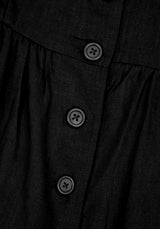 Rowan Leinen Knopf Hoch Midi Kleid