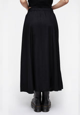 Maidenhair Knopf Runter Midi Rock - Mitternacht Schwarz