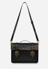 Rosamoth Schnalle Vine Bestickt Schulranzen Tasche Schwarz