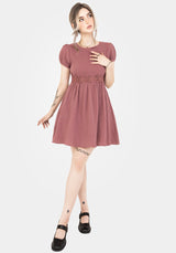 Rosamoth Applikation Besatz Baumwolle Mini Rüsche Kleid