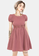 Rosamoth Applikation Besatz Baumwolle Mini Rüsche Kleid