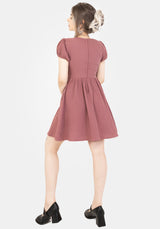 Rosamoth Applikation Besatz Baumwolle Mini Rüsche Kleid