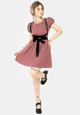 Rosamoth Applikation Besatz Baumwolle Mini Rüsche Kleid