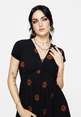 Solstice Bestickt Rüsche Mini Kleid