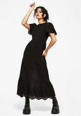 Synthweb Baumwolle Broderie Saum Midaxi Kleid