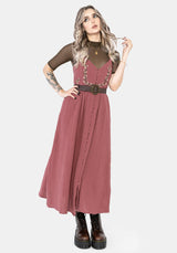 Abundance Baumwolle Blumenmuster Bestickt Mieder Cami Midaxi Kleid