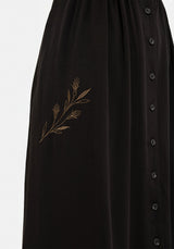 Hester Bestickt Knopf Hoch Midi Hemd Kleid