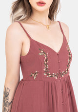 Abundance Baumwolle Blumenmuster Bestickt Mieder Cami Midaxi Kleid