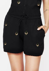 Liana Mond Blatt Bestickt Gestrickt Shorts