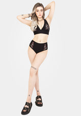 Copia Blumenmuster Bestickt Neckholder Bikini Top