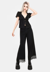 Polgara Blumenmuster Jacquard Peplum Top