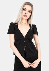 Polgara Blumenmuster Jacquard Peplum Top