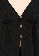 Polgara Blumenmuster Jacquard Peplum Top