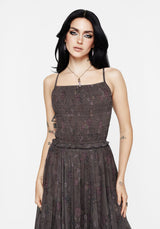 Arnora Chiffon Gerafft Mieder Cami Top
