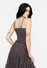 Arnora Chiffon Gerafft Mieder Cami Top