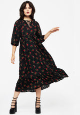 Darcey Blumenmuster Druck Chiffon Midaxi-Kleid Kleid