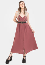 Abundance Baumwolle Blumenmuster Bestickt Mieder Cami Midaxi Kleid