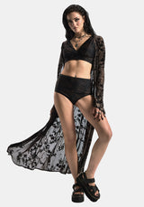 Ruin Fern Bedruckt Wickel Bikini Oberteil - Brown