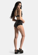 Ruin Fern Bedruckt Wickel Bikini Oberteil - Brown