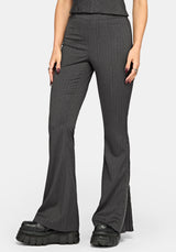 Lea Nadelstreifen Zip Bootcut Hose
