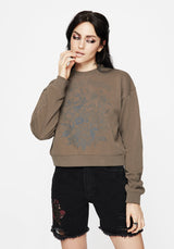 Galerina Grafik Druck Baumwolle Sweatshirt