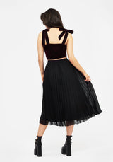 Lisette Velours Krawatte Riemen Korsett Top Rot