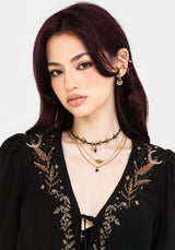 Abellona Bestickt Krawatte Vorderseite Bluse