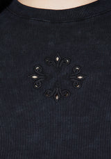 Christina Baumwolle Schnitt Raus Detail Washed T-Shirt