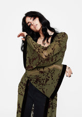 Jael Beflockt Langschnitt Mesh Kimono