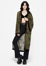 Jael Beflockt Langschnitt Mesh Kimono