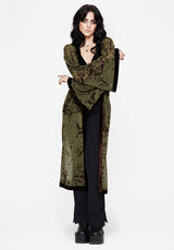 Jael Beflockt Langschnitt Mesh Kimono