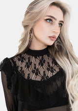 Myr Kontrast Rüsche Spitze Bluse