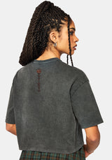Mai Twin Flamme Bestickt Drache Druck Kastenförmig T-Shirt