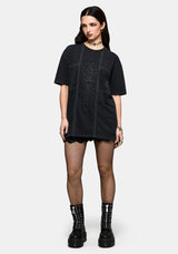 Blake Spitze Oversize Grafik T-Shirt
