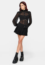 Zia Chiffon Sheer Spitzenbesatz Hemd