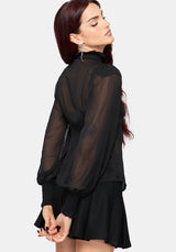 Zia Chiffon Sheer Spitzenbesatz Hemd