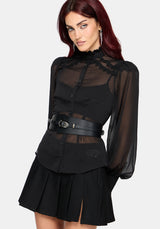 Zia Chiffon Sheer Spitzenbesatz Hemd