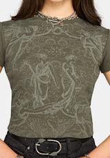 Eleni Mythology Print Gerippt Baby T-Shirt