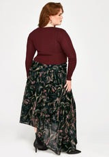 Lucera Pointelle Langarm Strickjacke - Rot