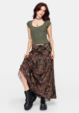 Lucera Short Sleeve Pointelle Scoop Neck Top - Khaki