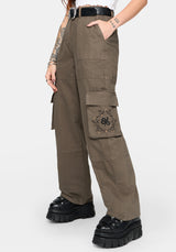 Ophidian Snake Embroidered Cargo Trousers