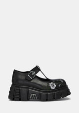 Disturbia x New Rock Bestickt Mary Janes