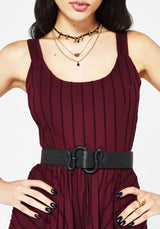 Mamba Debossed Belt With Snake Buckle - Black