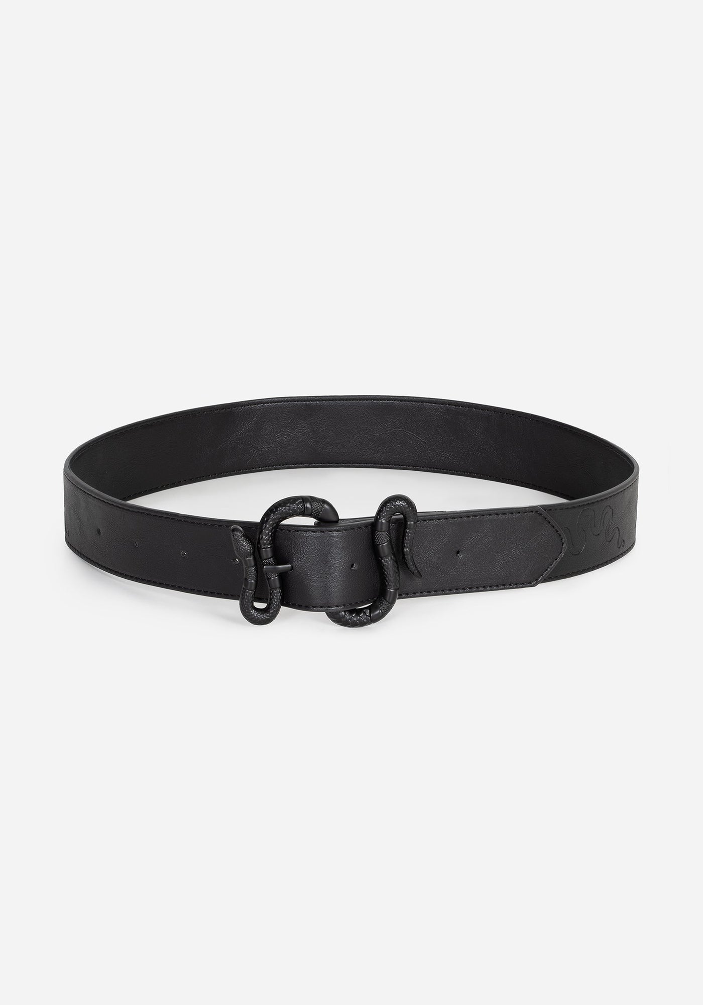 小物 mertra debossed belt black Mamba Debossed Belt With Snake Buckle - Black – Disturbia