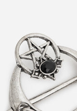 Druantia Pentagramm Mond Haar Anstecknadel